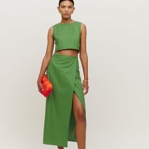 NWT Reformation Mylie Two Piece Palm Green Size 0